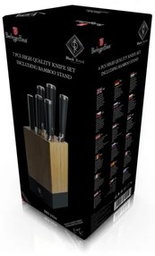 Set cutite 7 piese cu suport bambus Black Royal Berlinger Haus BH 2424