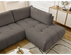 Colțar taupe extensibil/cu spațiu de depozitare (cu colț pe partea dreaptă/în formă de "U") Fuji – Bobochic Paris