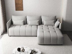 Colțar extensibil dumonde cu ladă de depozitare si sezut confortabil din spuma high-density, Malta Euphoria Dove 235x185 cm