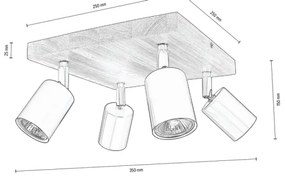Spot de tavan Spot-Light DO2910451 MANARA 4xGU10/5W/230 pin
