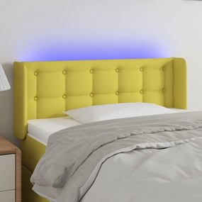 3123659 vidaXL Tăblie de pat cu LED, verde, 93x16x78/88 cm, textil