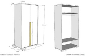 Set LONDON în culoarea antracit format dintr-un Pat copii (90x200) cu noptieră, Dulap camera copii cu 2 uși și birou cu cărucior de birou.