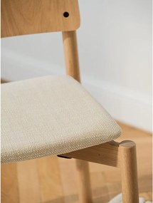 Scaun de dining în culoare naturală stivuibil cu aspect de lemn de stejar Wem – noo.ma