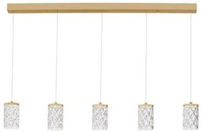 Lustra aurie cu 5 pendule LED PHOS