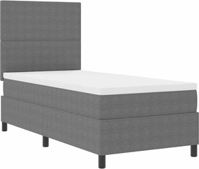 vidaXL Pat cu arc LED cu headboard Gri deschis și alb. 80 x 200 cm