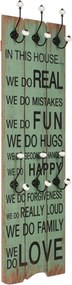 vidaXL Cuier de perete cu 6 cârlige, 120x40 cm, HAPPY LOVE