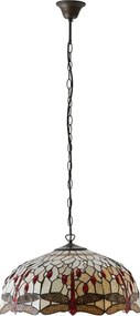 Endon 64079 - Candelabru pe lanț Tiffany DRAGONFLY 3xE27/60W/230V pr. 50 cm