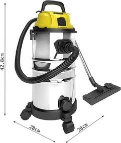 TIMBERTECH Aspirator industrial 1300 W, 30 litri, galben