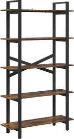 vidaXL Raft pentru cărți Stejar fumuriu 100 x 33,5 x 178 cm