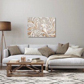 Tablou pe sticlă - Imagine a zeiței într-un fundal ornamental (70x50 cm)