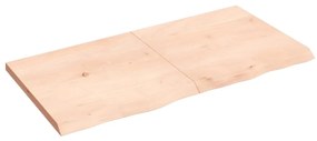 363578 vidaXL Poliță de perete, 120x60x(2-4)cm, lemn masiv de stejar netratat