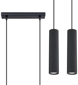 Lustră pe cablu Sollux SL.1574 KARBON 2xGU10/10W/230V negru