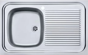 Chiuveta bucatarie inox Franke Simplex 80x50 cm cu 1 cuva cu picurator dreapta finisaj texturat