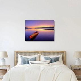 Tablou pe sticlă - Kayak pe lac (70x50 cm)