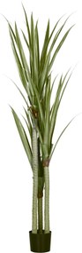 HOMCOM Yucca Artificială de 190 cm, Plantă Artificială cu 39 de Frunze pentru Decor Acasă, Birou, Grădină Ø17x190 cm Verde | Aosom Romania