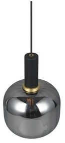 Lustră neagră cu abajur din sticlă ø 20 cm Diva – Trio