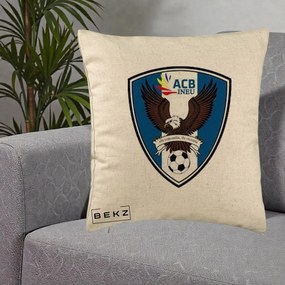 Perna Personalizata ACB Ineu Fotbal, 40x40 cm, Bej, Husa Detasabila, Perna Inclusa, BEKZ®