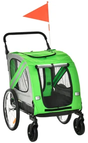 PawHut Remorca pentru bicicleta si carucior pentru caini 2 in 1, carucior pentru bicicleta din otel si material Oxford | Aosom Romania