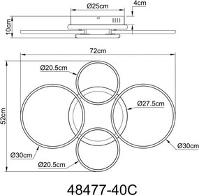 Lustra aplicata tavan design circular LED Alvis