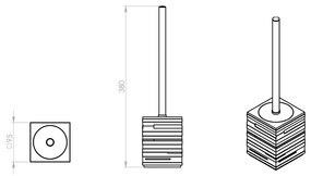 Perie de toaletă GEDY QU3314 Quadrotto , negru