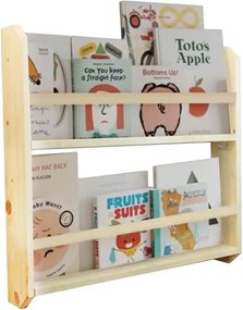 Raft organizator carti si caiete 100×49×7.5 cm – lemn natur, Ori A-620