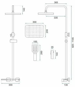 Coloana de dus cu termostat Rea Helix auriu periat plus dus igienic