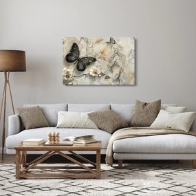 Tablou - Marmură de fundal cu fluturi (90x60 cm)