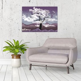 Tablou - Copac în nori (70x50 cm)