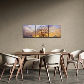 Tablou - Peisaj cu floarea soarelui (cu ceas) (90x30 cm)