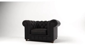 Fotoliu negru cu tapițerie din catifea Cambridge – Ropez