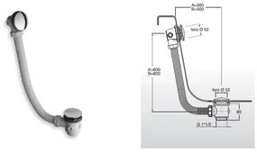 Set de cadă Bruckner CLICK-CLACK alb/crom lucios