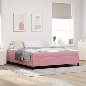 vidaXL Cadru de pat Altele Roz și alb 180 x 200 cm Catifea