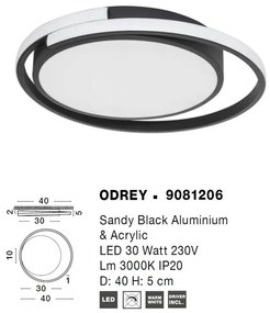 Plafoniera LED design slim ODREY 40cm