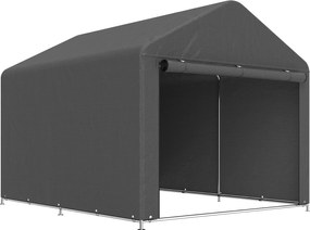 Outsunny Adăpost de grădină cort de depozitare impermeabil adăpost pentru motocicletă ușă rulou cu fermoar, 200 x 238 x 183 cm, gri închis | Aosom Romania