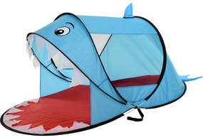 Cort pliabil rapid pentru copii cu protecție UV50+, decor rechin, 182 x 100 x h.86 cm