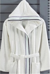 Set halat cu prosop baie cuplu alb,homs,marime M,50004