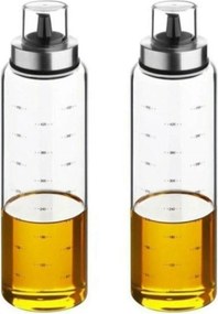 Set 2 oliviere PLTN57, negru/transparent, sticla, 500 ml