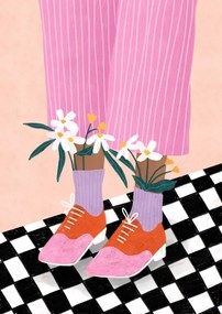 Ilustrație Floral Socks