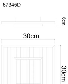 Plafoniera LED riflaj MDF cu efect de lemn WOODY 30x30cm