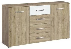 Comoda sanremo/ alb alpin cu 2 usi + 4 sertare 140x81x42cm BARCELONA