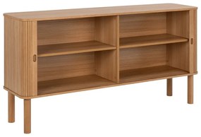 Comodă în culoare naturală joasă cu aspect de lemn de stejar cu ușă glisantă 160x80 cm Langley – Actona