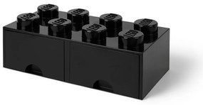 Cutie depozitare cu 2 sertare LEGO®, negru