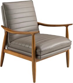 Fotoliu design LUX cu tapiterie din piele Dark grey