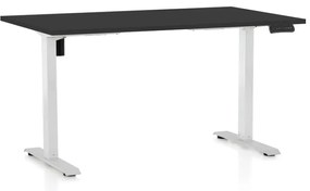 Masa inaltime reglabila OfficeTech B, 120 x 80 cm, bază albă, negru