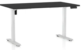 Masa inaltime reglabila OfficeTech B, 120 x 80 cm, bază albă, negru