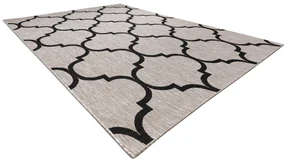 Covor sisal Floorlux 20608 marocani trellis argintiu si negru