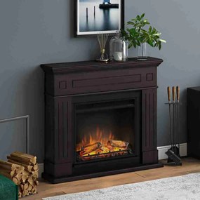 Larsen Espresso Wenge semineu electric cu flacara reala 3D