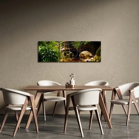 Tablou - Pod prin râu (cu ceas) (90x30 cm)