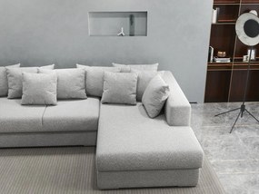 Colțar extensibil dumonde cu ladă de depozitare si sezut confortabil din spuma high-density, Gloria Euphoria Dove II 320x183 cm