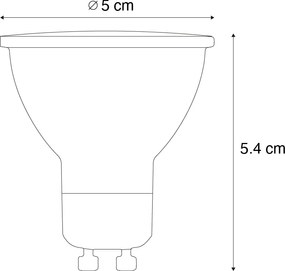 Set de 5 becuri LED GU10 50mm clare 3W 250 lm 2200K